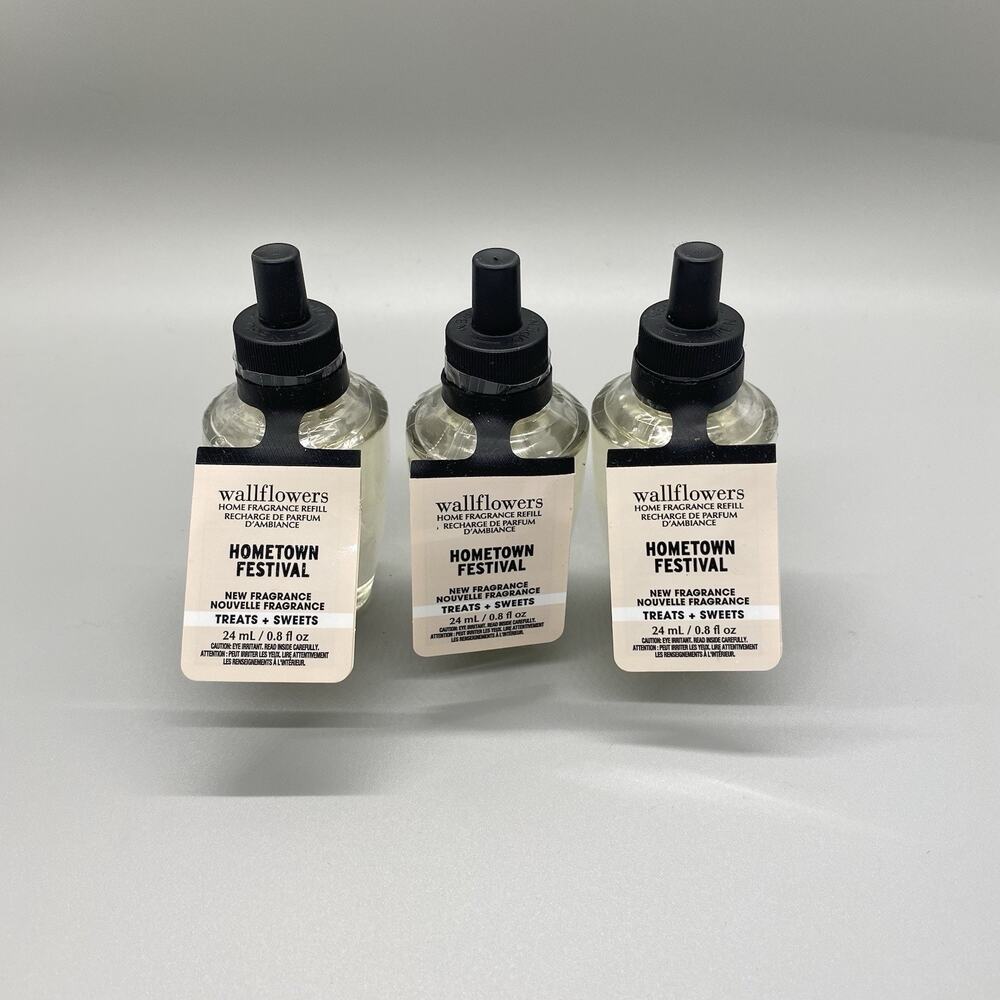 BATH & BODY WORKS HOMETOWN FESTIVAL WALLFLOWER REFILL 3 PACK SEALED NEW